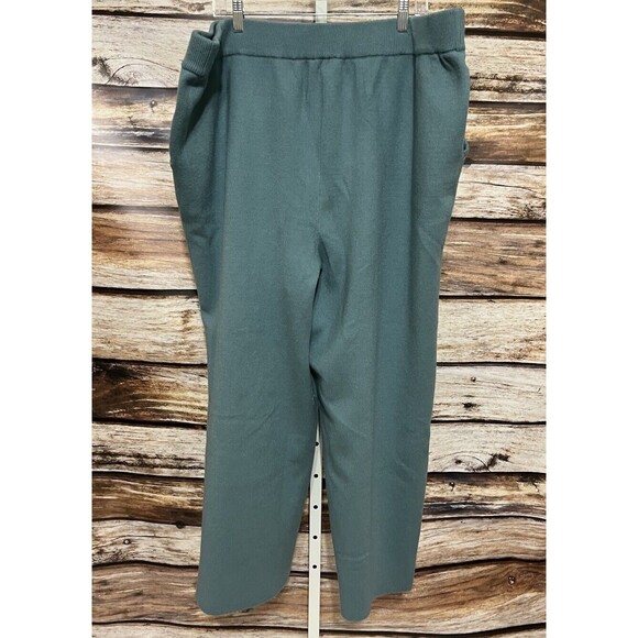 Naturals D&Co Jade Green Elastic Waist Wide Leg Comfy Pants Size 3X NWOT - Picture 3 of 12
